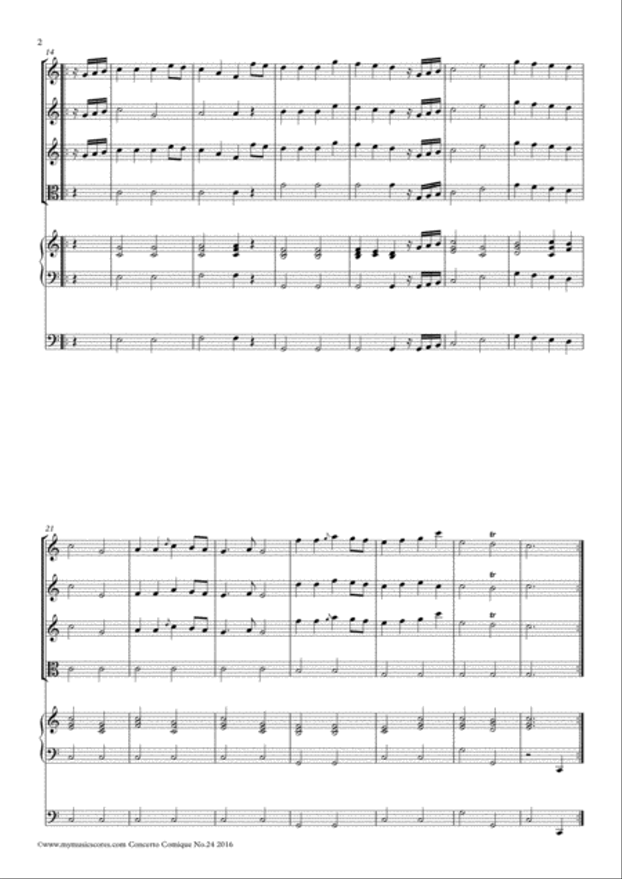 Corrette Concerto Comique No.24 String Orchestra scores gallery preview page 3