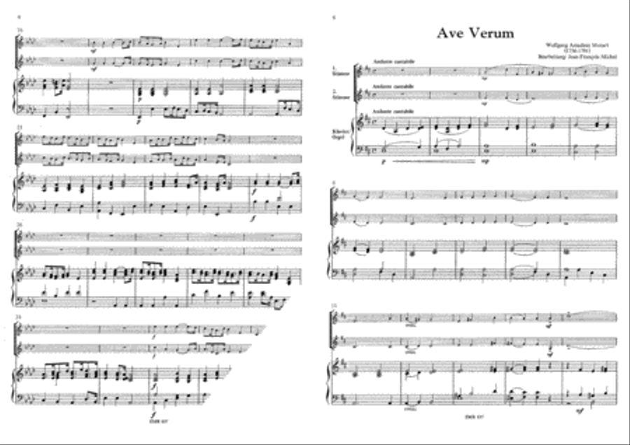 Ave Verum (Mozart) / Trumpet Tune (Purcell) / Hochzeitsmarsch (Mendelssohn) Brass Ensemble scores gallery preview page 3