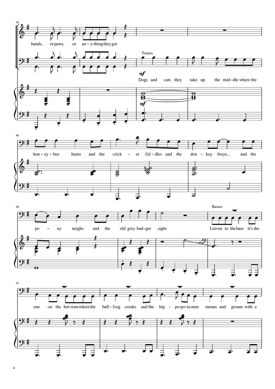 All God's Critters 4-Part scores gallery preview page 4