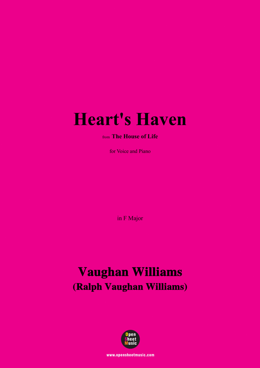 Vaughan Williams-Heart's Haven,in F Major Voice scores gallery preview page 1