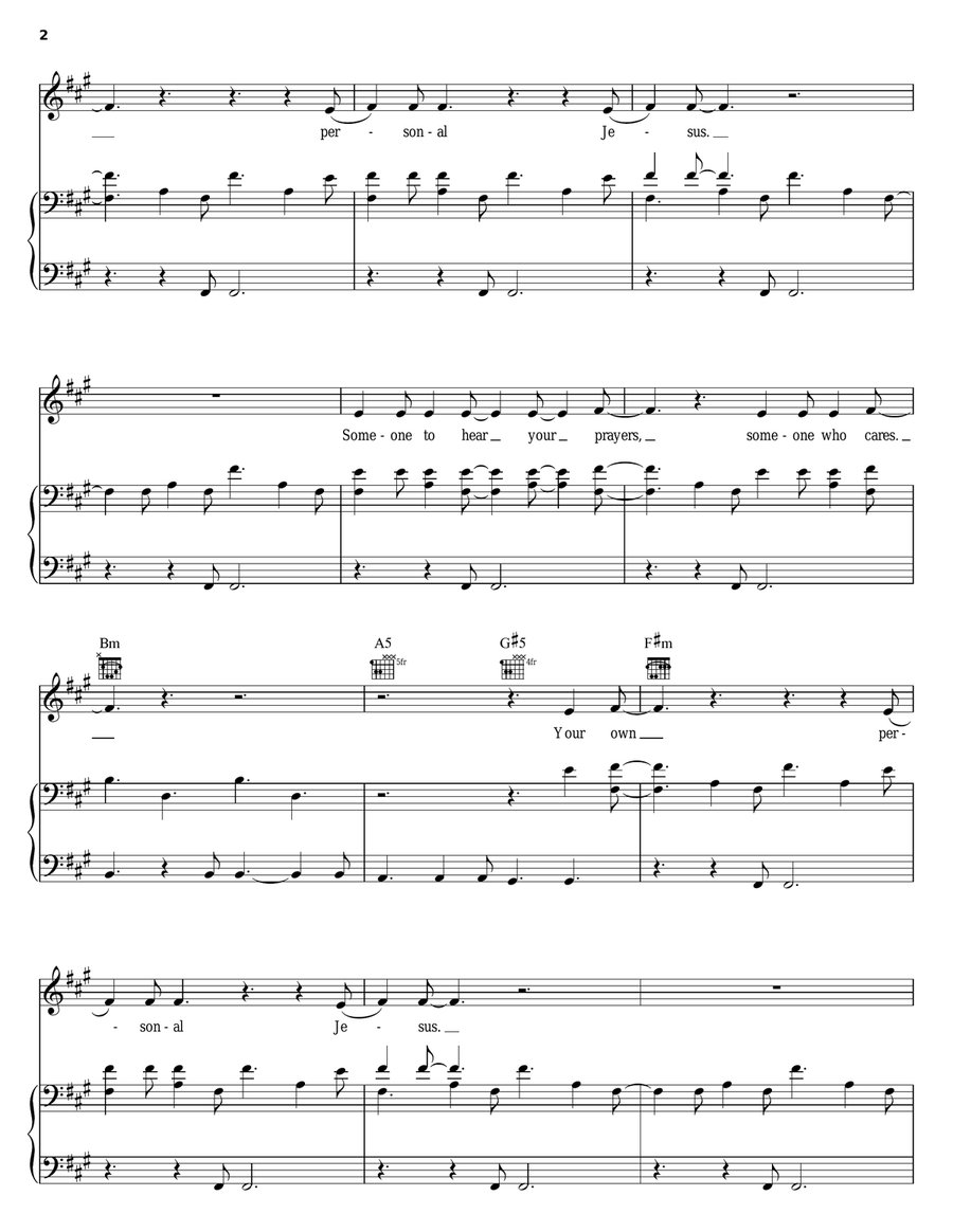 Personal Jesus Piano, Vocal, Guitar scores gallery preview page 2