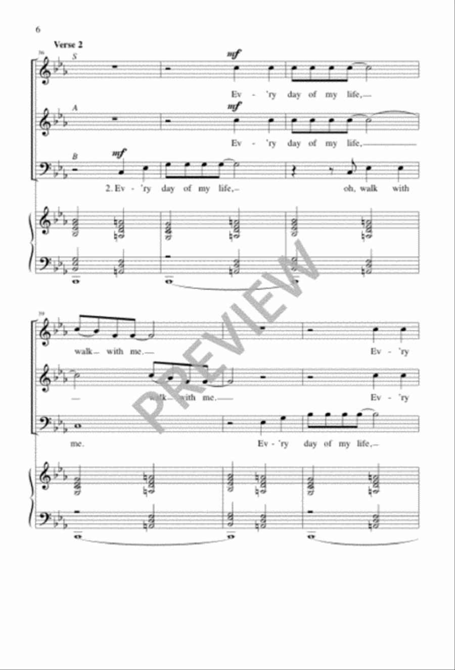 I Want Jesus to Walk with Me 3-Part scores gallery preview page 6