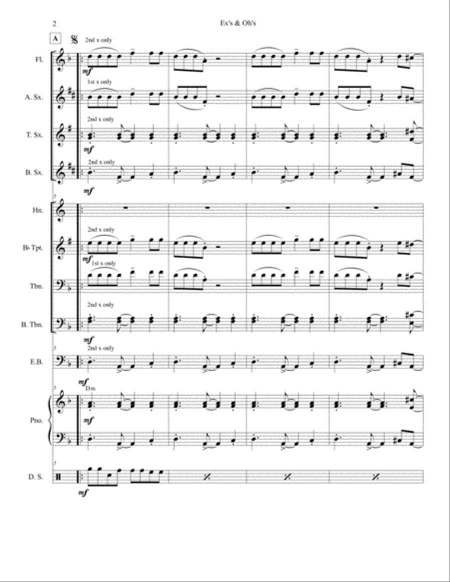 Ex's & Oh's Ex's & Oh's Jazz Ensemble scores gallery preview page 2