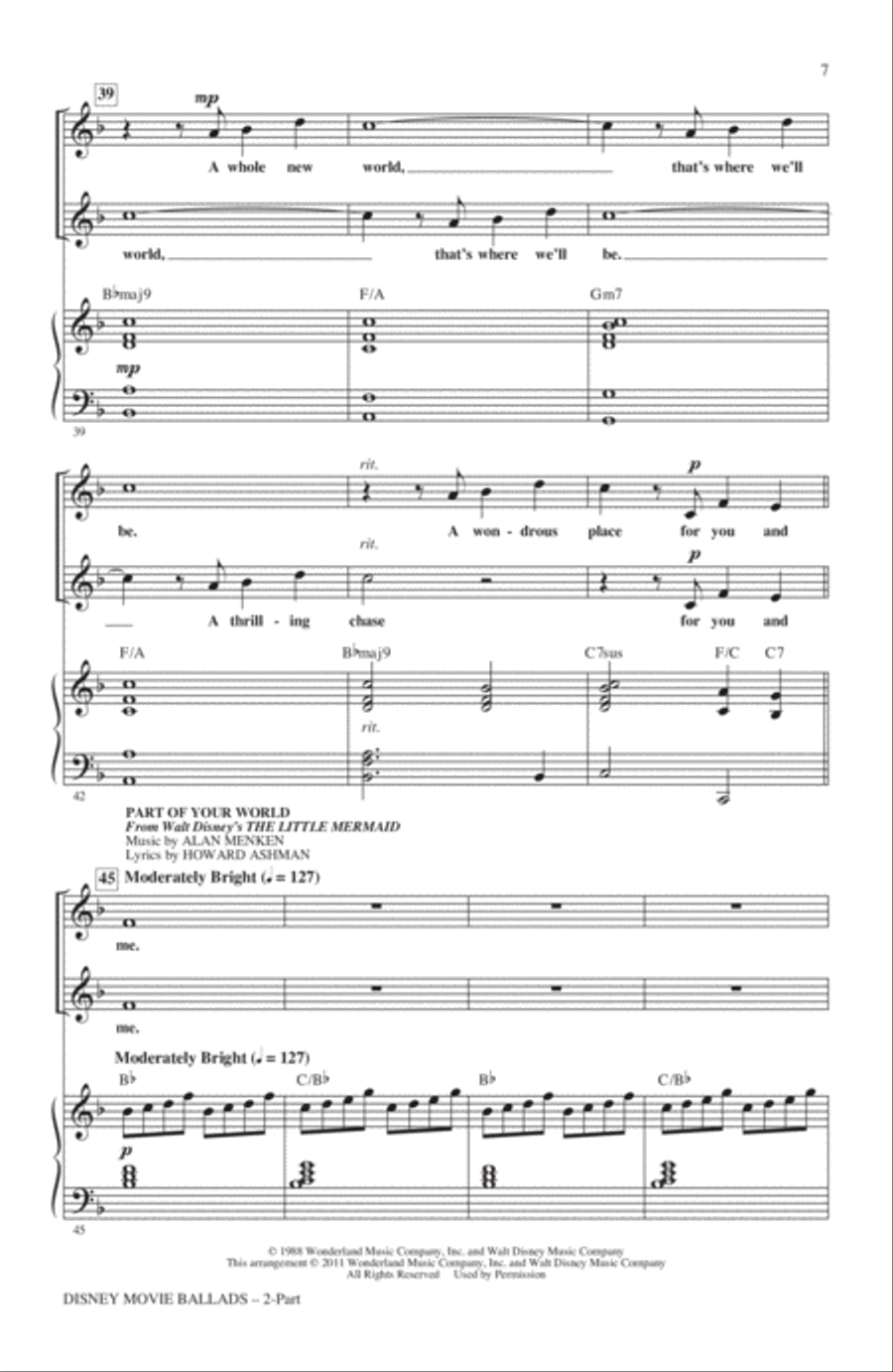 Disney Movie Ballads (Medley) (arr. Mac Huff) 2-Part scores gallery preview page 5