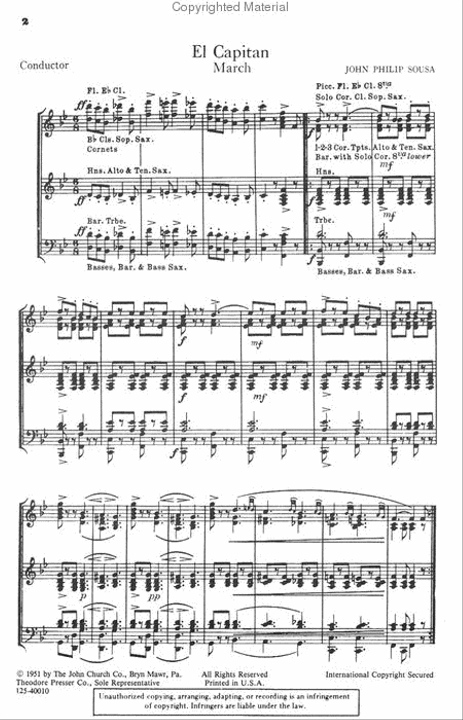 El Capitan March El Capitan March Concert Band scores gallery preview page 2