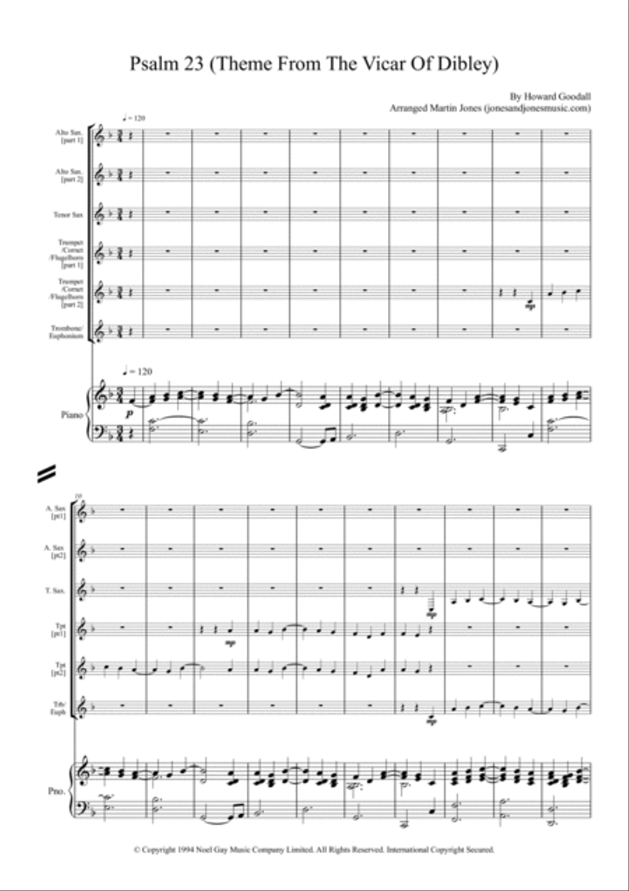 Psalm 23 (Theme From The Vicar Of Dibley) Tenor Saxophone scores gallery preview page 2