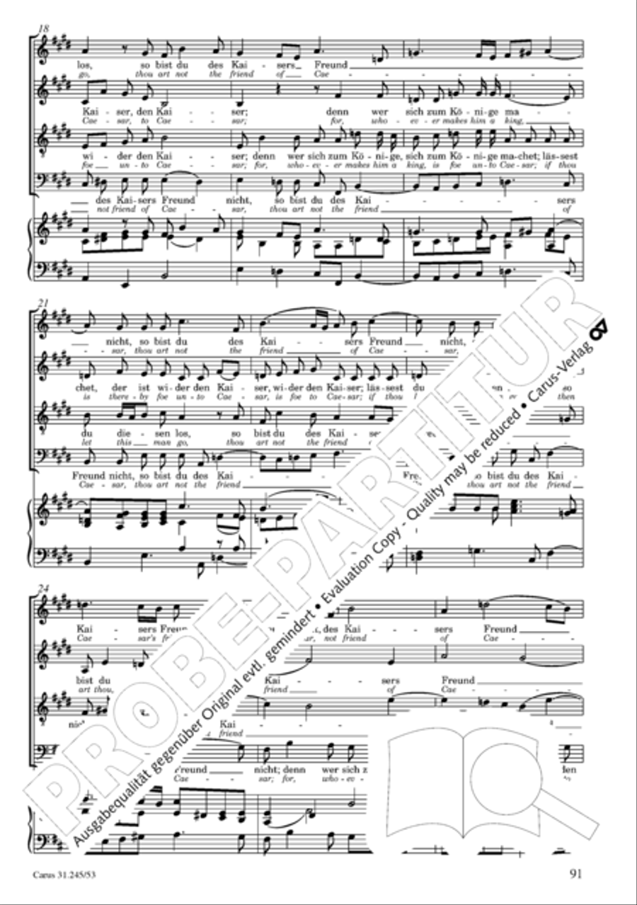 St. John Passion (Johannes-Passion) 4-Part scores gallery preview page 92