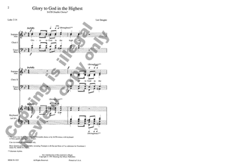 Glory to God in the Highest (Choral Score)