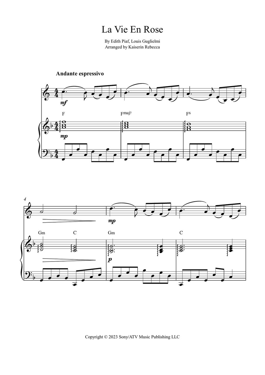La Vie En Rose La Vie En Rose English Horn scores gallery preview page 1