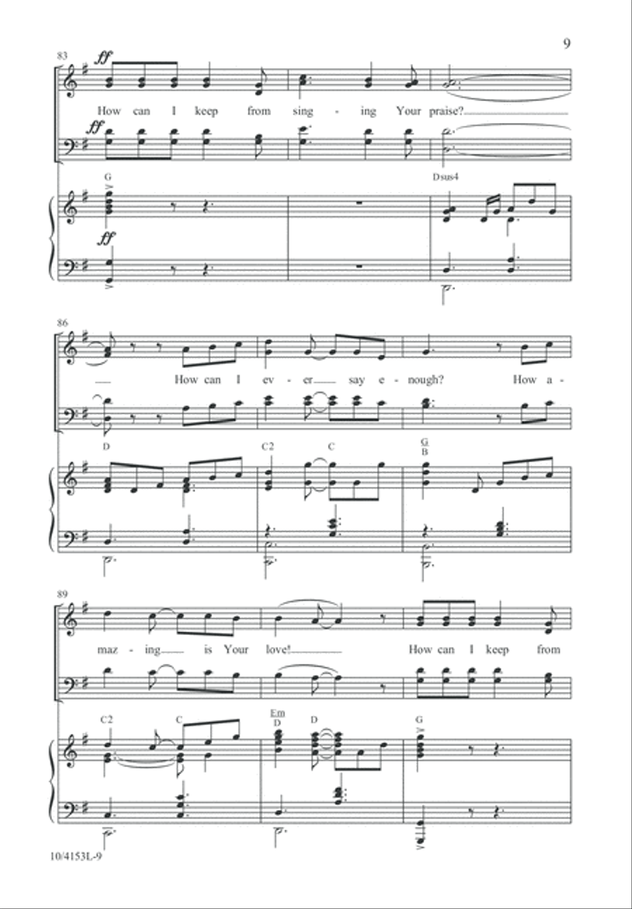 How Can I Keep from Singing? 4-Part scores gallery preview page 10