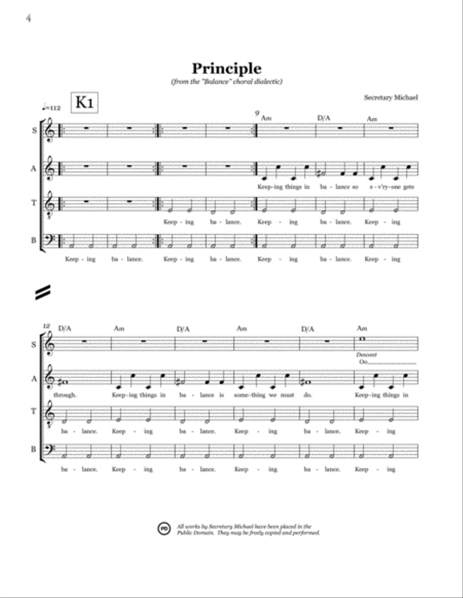 Balance: A Choral Dialectic for Unaccompanied SATB Choir 4-Part scores gallery preview page 4
