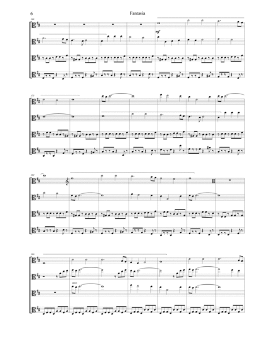 Fantasia on Mille Regretz for viola quartet (score and parts)