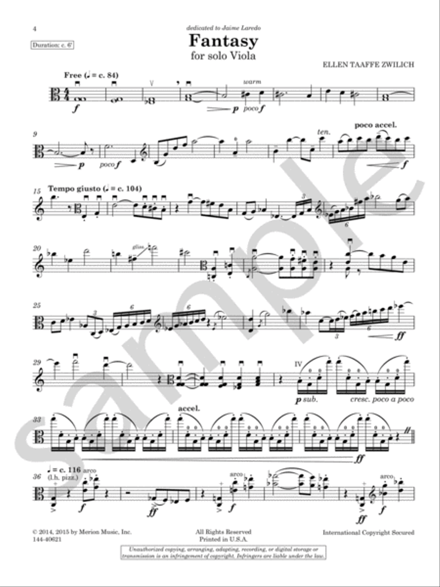 Fantasy For Solo Viola Chamber Music scores gallery preview page 3