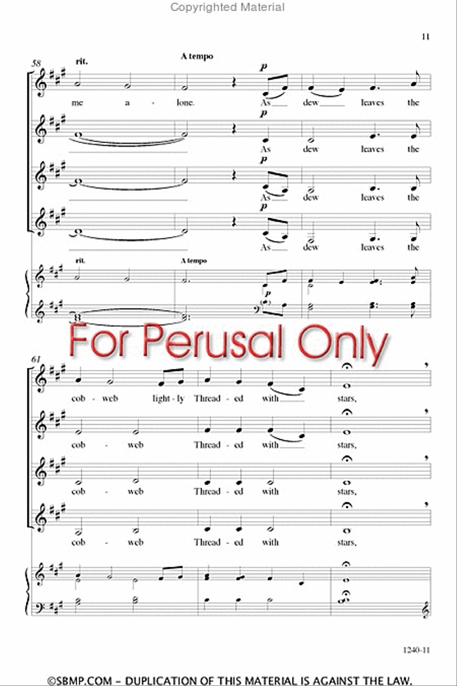 Threaded with Stars - SSAA a cappella Octavo SSAA scores gallery preview page 10