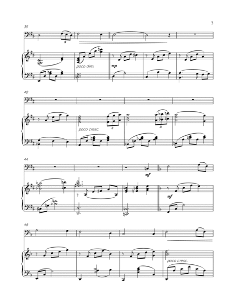 Amazing Grace for Double Bass & Piano Double Bass scores gallery preview page 3