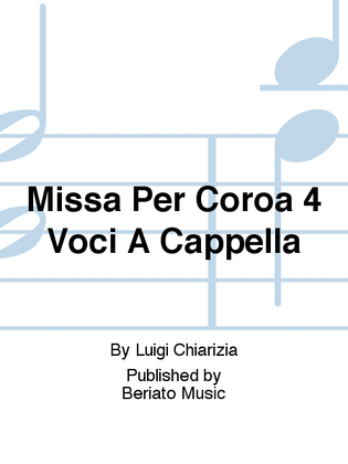 Missa Per Coroa 4 Voci A Cappella