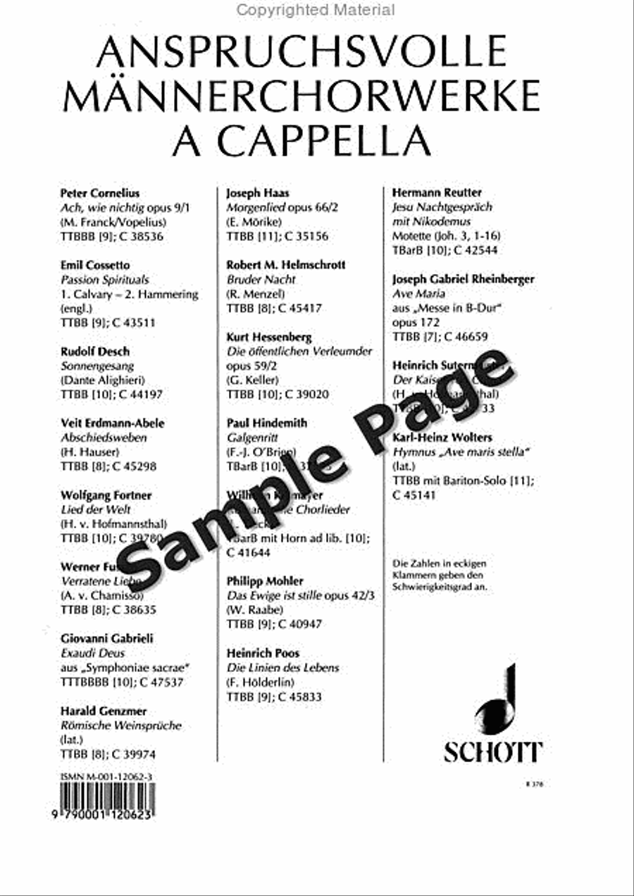 Killmayer Verloren Der Abend-- Chor TTBB scores gallery preview page 9