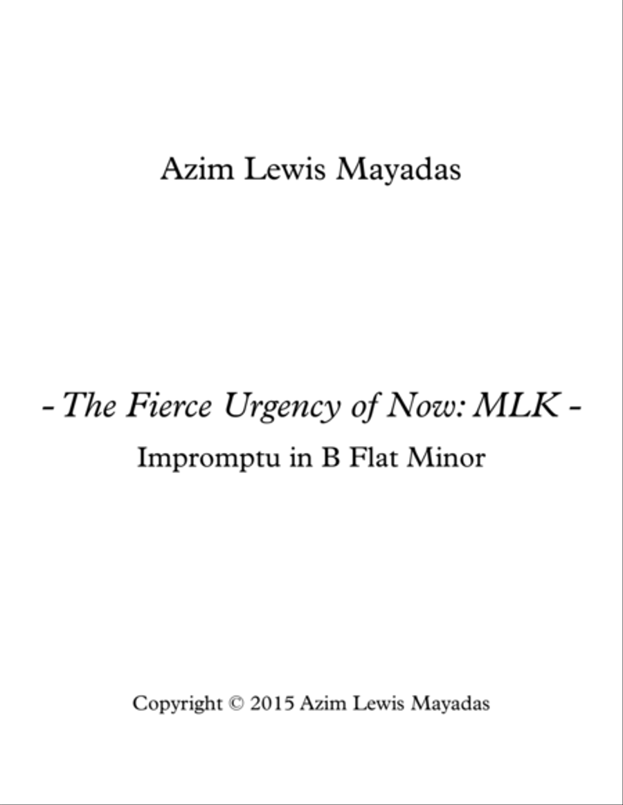 The Fierce Urgency of Now Piano Solo scores gallery preview page 1