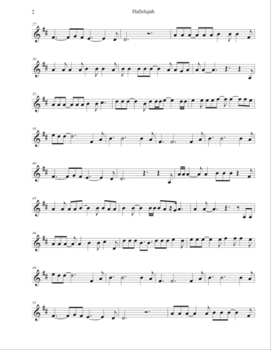 Hallelujah Hallelujah Clarinet Solo scores gallery preview page 2