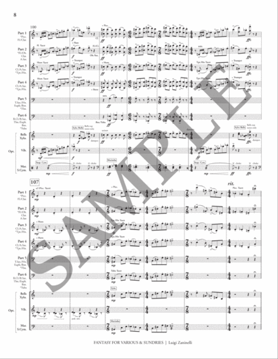 Fantasy for Various & Sundries (condensed score) Flexible/Adaptable scores gallery preview page 11