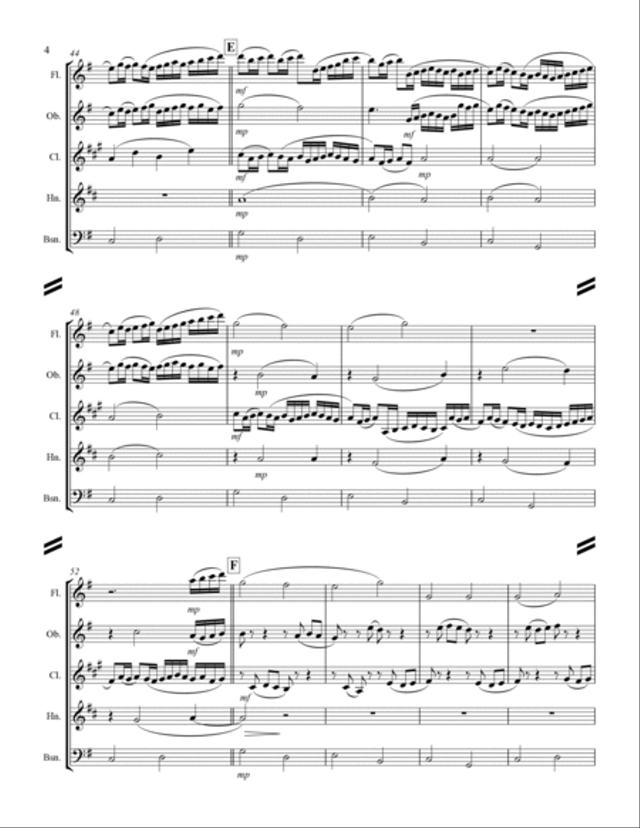 Pachelbel - Canon in D Major (for Woodwind Quintet) Woodwind Quintet scores gallery preview page 5