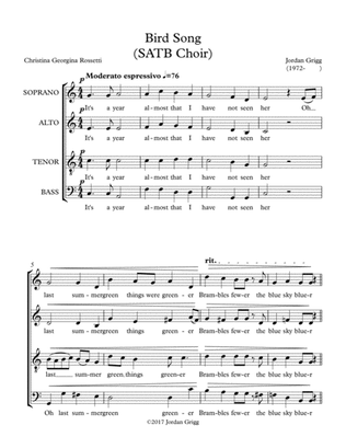 Book cover for Bird Song (SATB Choir)