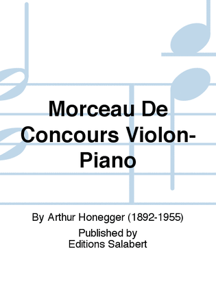 Book cover for Morceau De Concours Violon-Piano