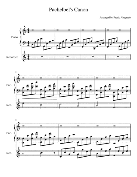 Canon in C Sheet music for Piano (Solo) Easy