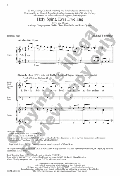 Holy Spirit, Ever Dwelling (Choral Score) image number null