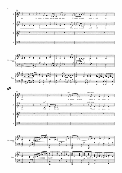 I heard the Bells on Christmas Day - SATB Carol image number null