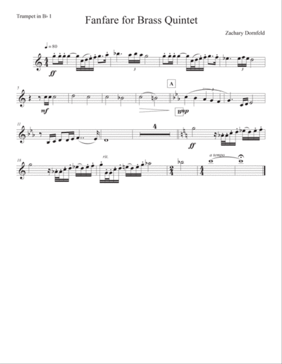 Fanfare for Brass Quintet Brass Quintet scores gallery preview page 5