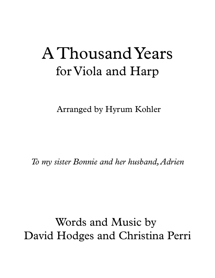 A Thousand Years String Duet scores gallery preview page 1