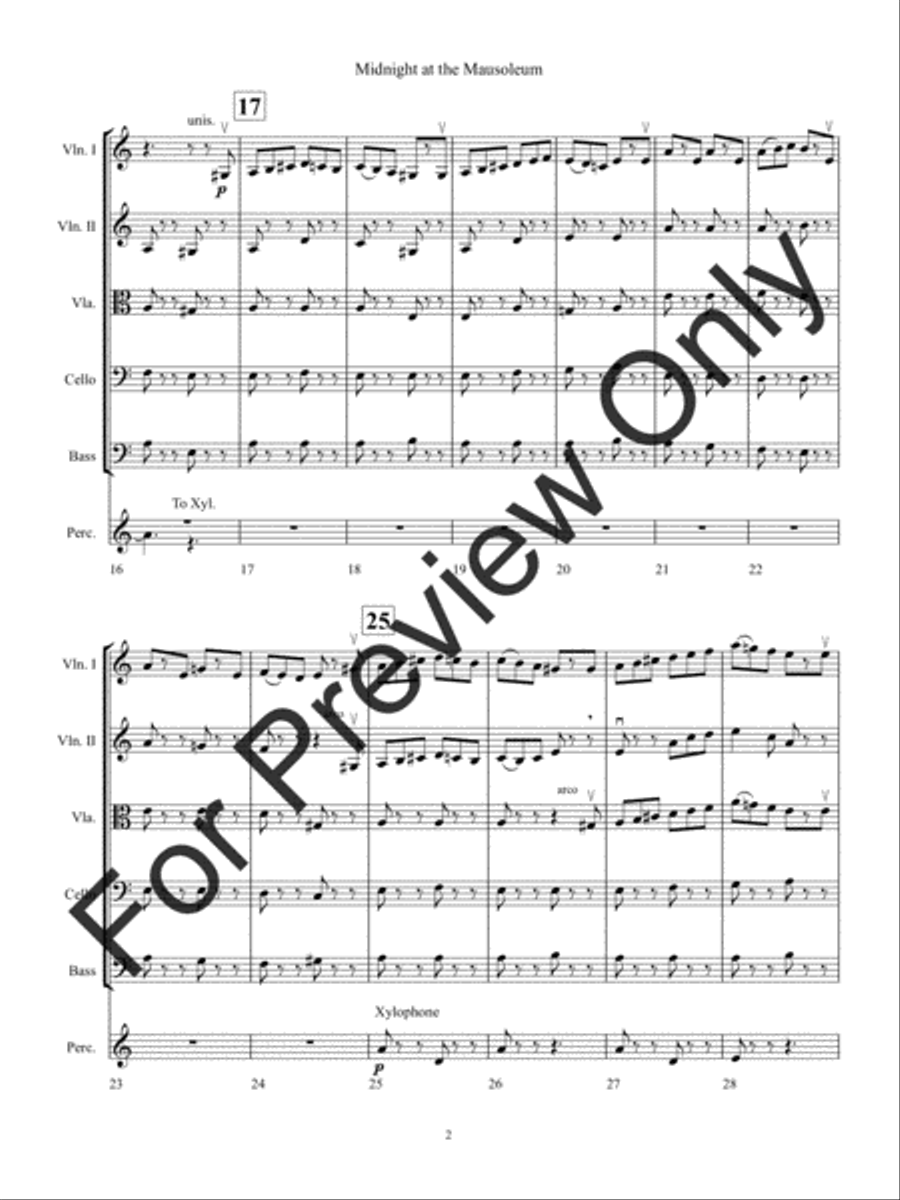 Midnight at the Mausoleum (Score) String Orchestra scores gallery preview page 5