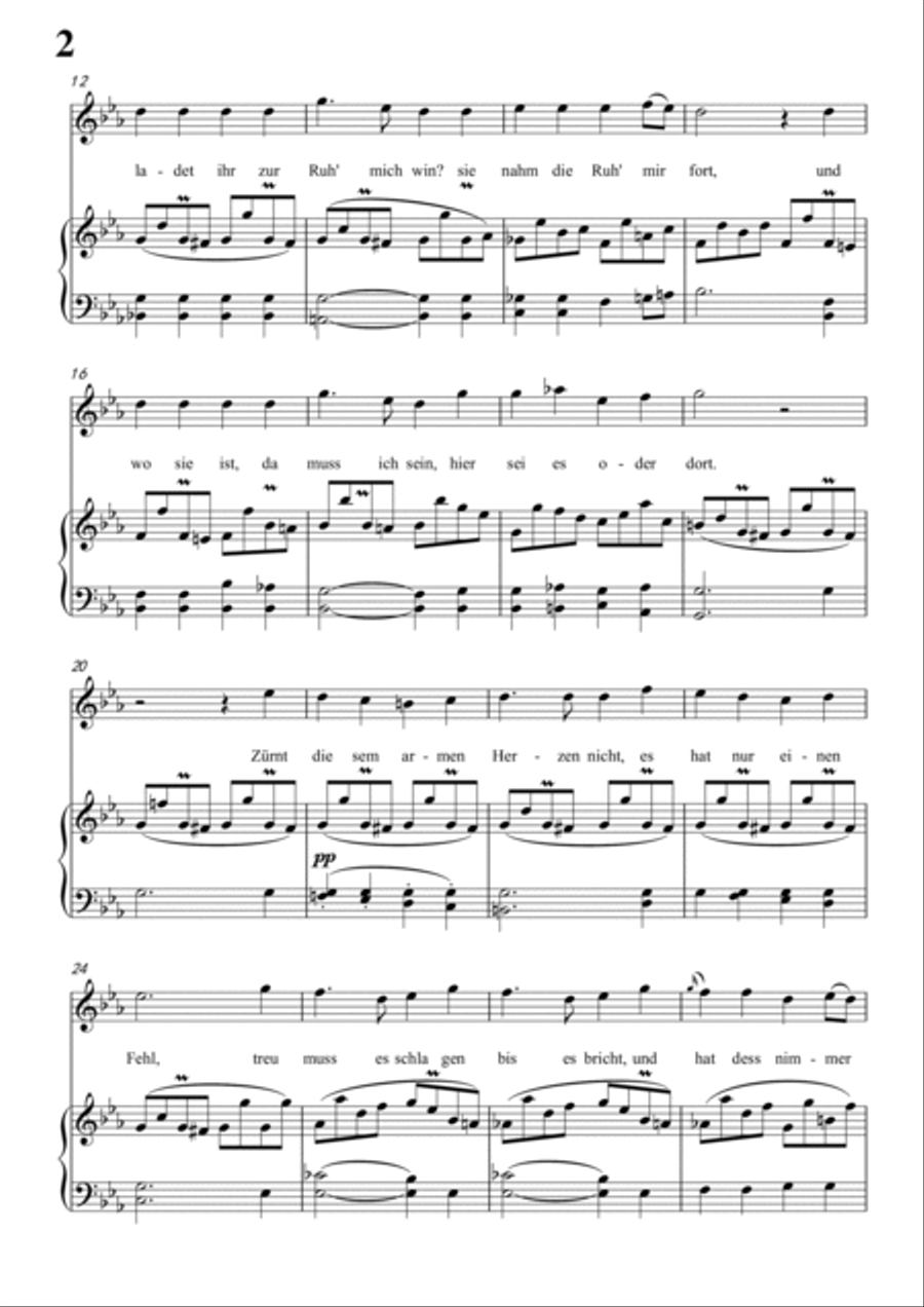 Schubert-Hippolit's Lied in c minor,for Vocal and Piano Voice scores gallery preview page 3