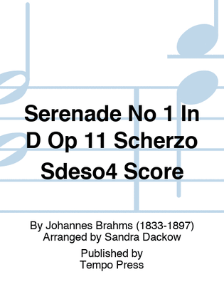 Book cover for Serenade No 1 In D Op 11 Scherzo Sdeso4 Score