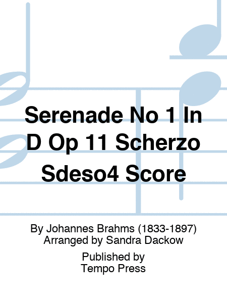 Serenade No 1 In D Op 11 Scherzo Sdeso4 Score