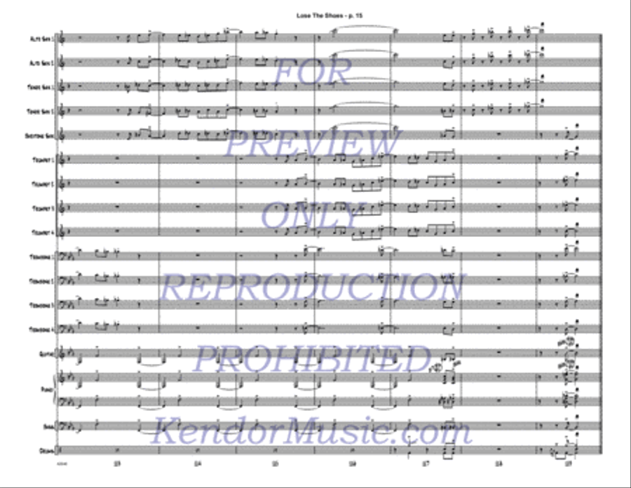 Lose The Shoes (Full Score) Jazz Ensemble scores gallery preview page 16