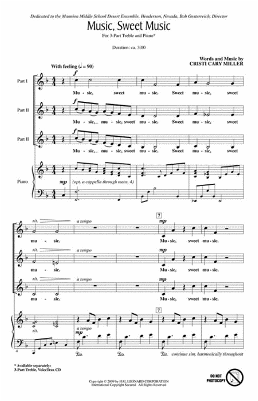 Music, Sweet Music Music, Sweet Music 3-Part scores gallery preview page 2