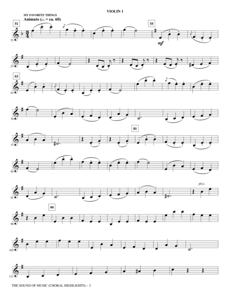 The Sound Of Music (Choral Highlights) (arr. John Leavitt) - Violin 1