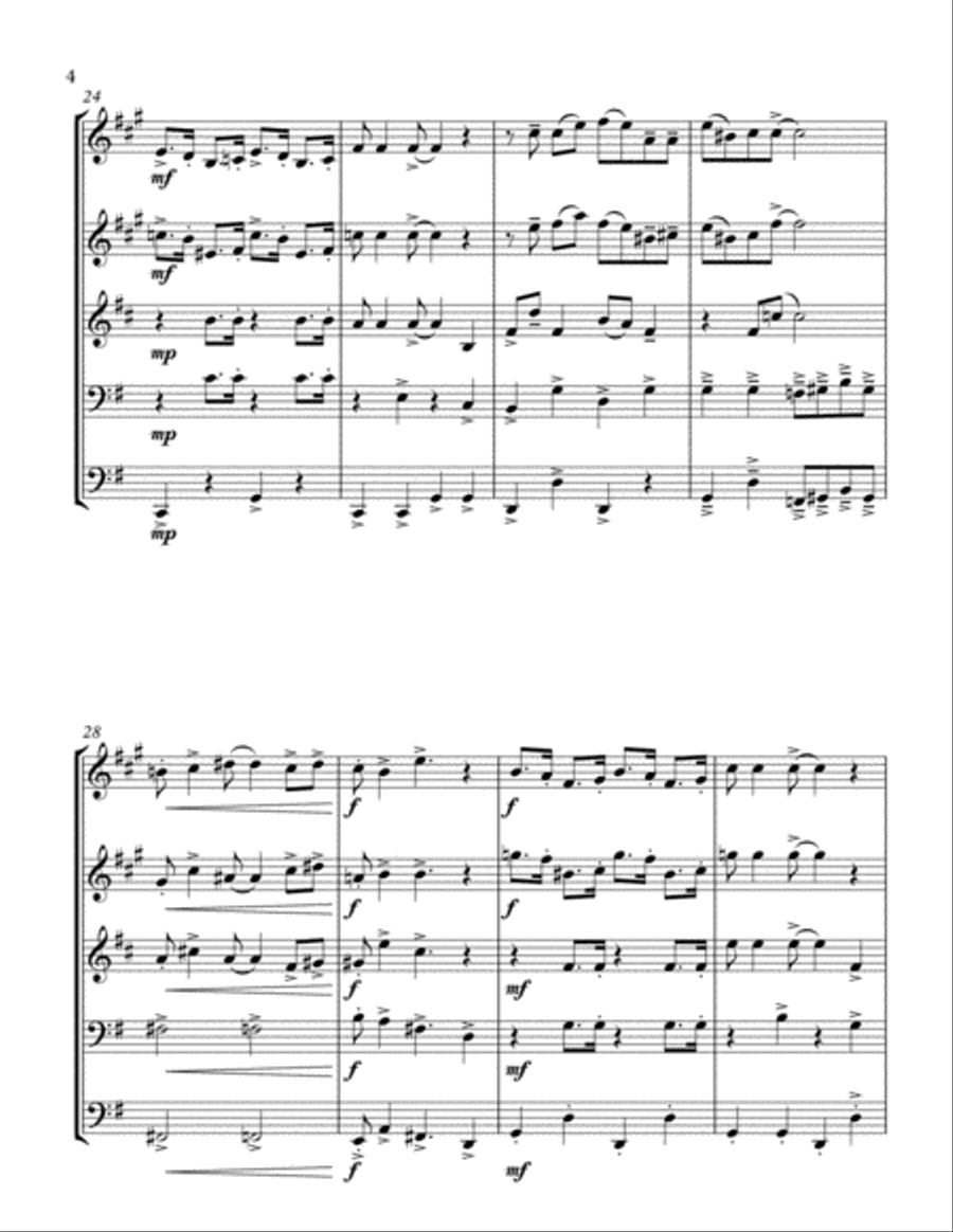 THE PEARLS. composer JELLY ROLL MORTON. arrenged by KHUUSHAAN BATZAYA Brass Ensemble scores gallery preview page 4