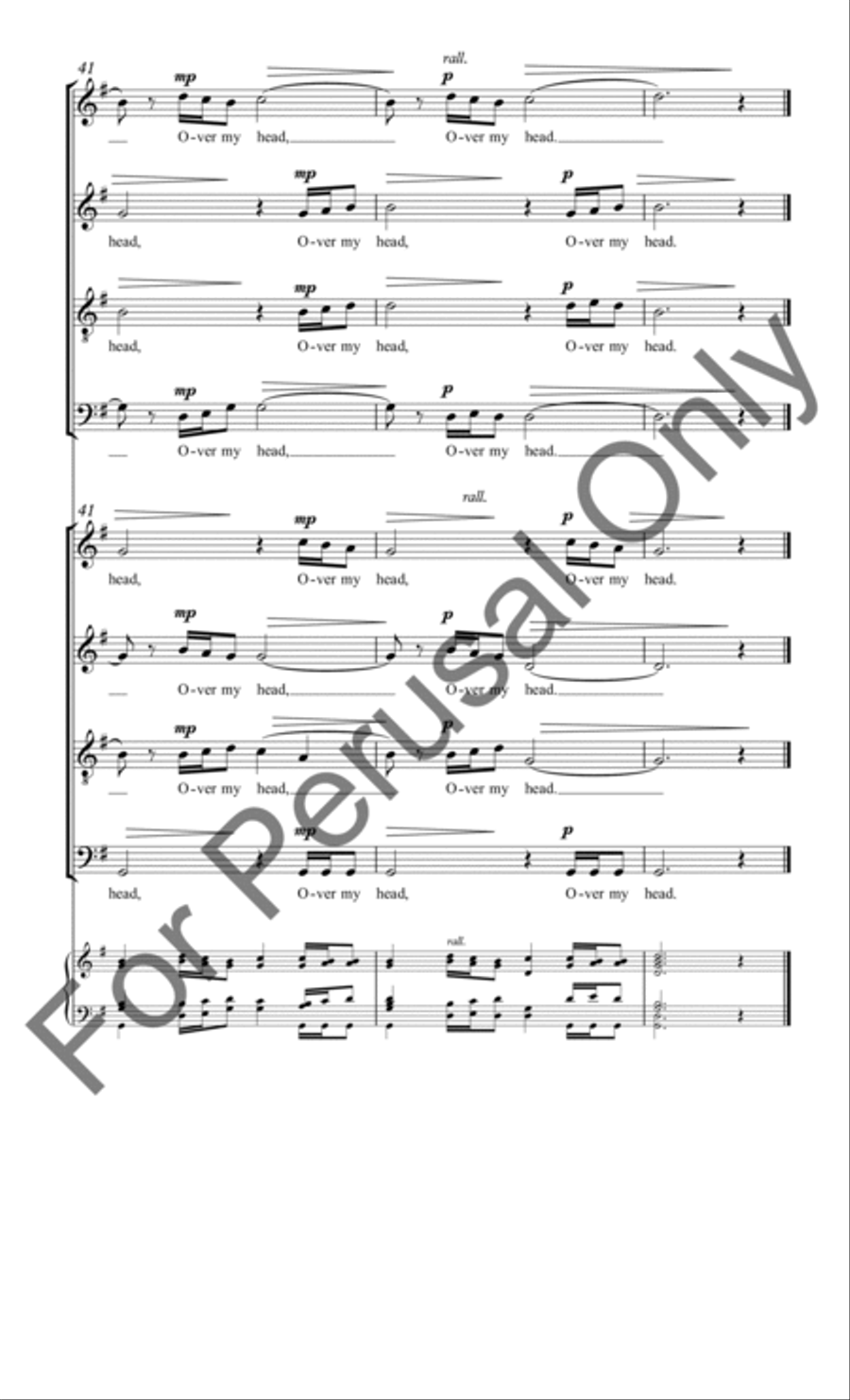 Over My Head 4-Part scores gallery preview page 15