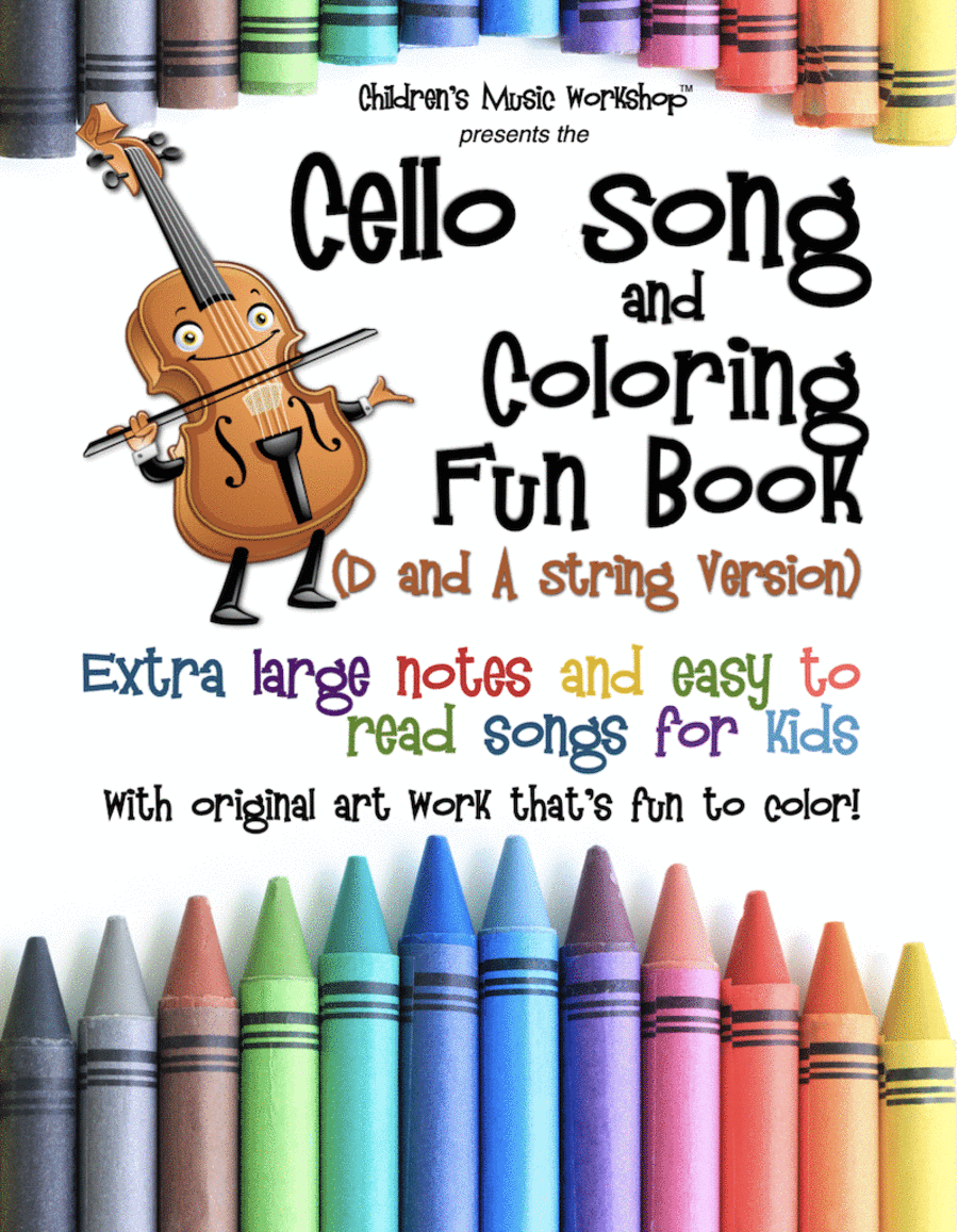 Cello Song and Coloring Fun Book (D and A String Version) Cello scores gallery preview page 1