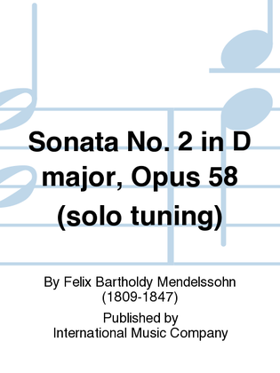 Book cover for Sonata No. 2 In D Major, Opus 58 (Solo Tuning)