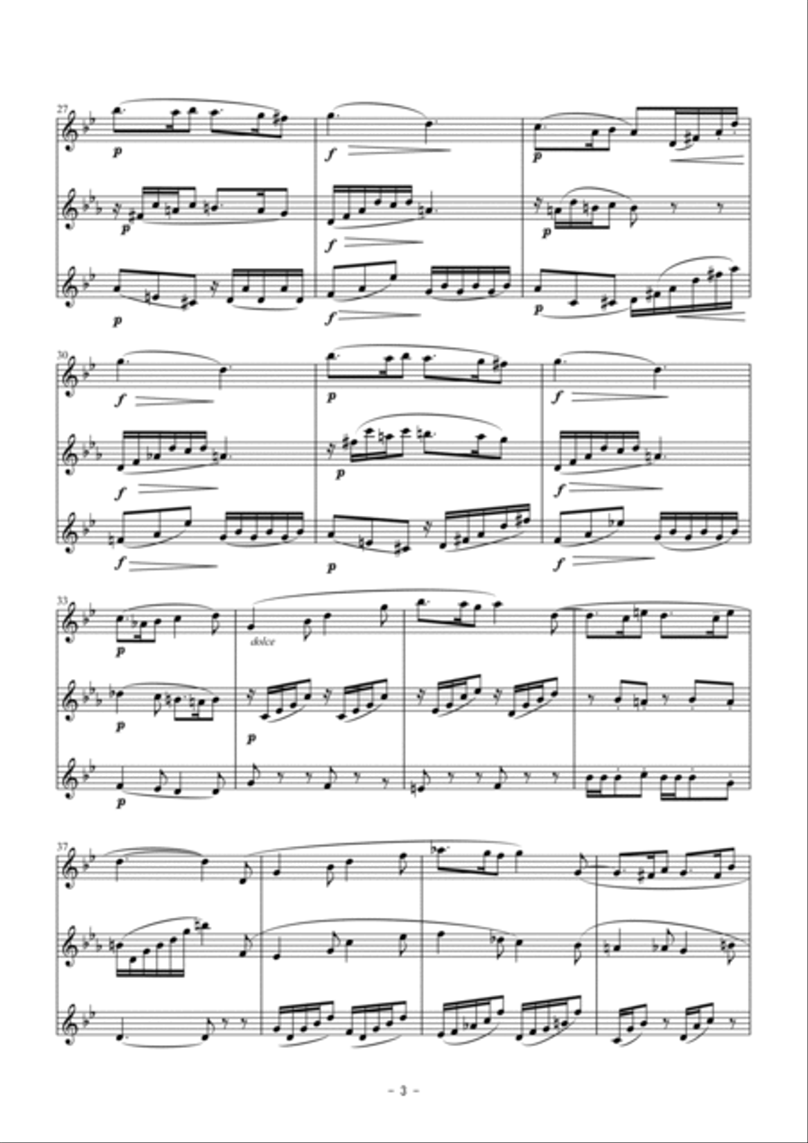 sicilienne for flute trio Small Ensemble scores gallery preview page 3