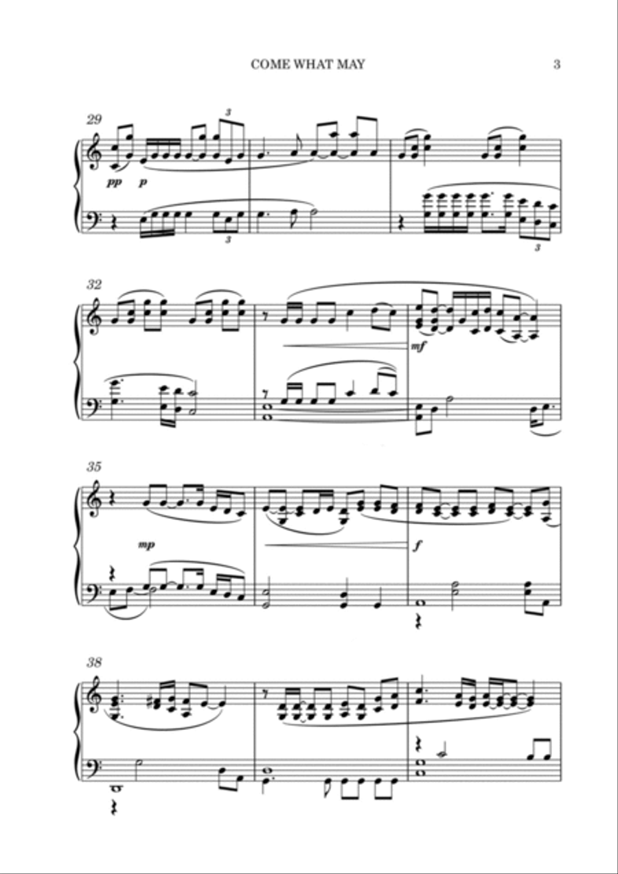 Come What May Come What May Piano Solo scores gallery preview page 3