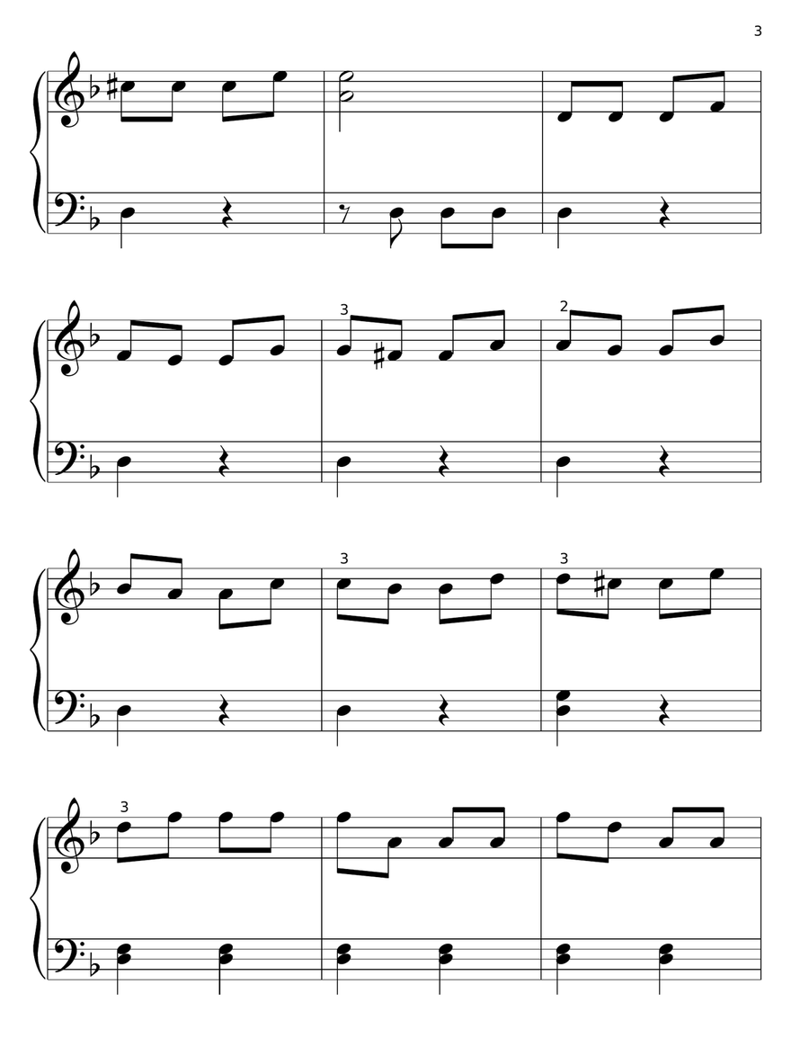 Symphony No. 5 in C Minor, First Movement Excerpt Easy Piano scores gallery preview page 3