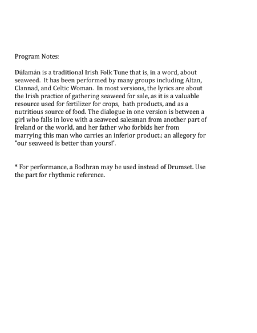 Dúlamán for Trombone Choir and Drumset Trombone scores gallery preview page 2