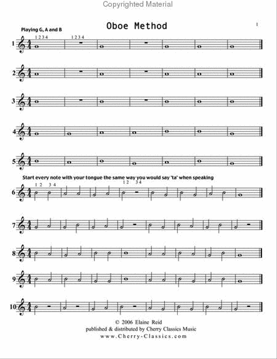 Oboe Method #1 for Beginners Oboe scores gallery preview page 7