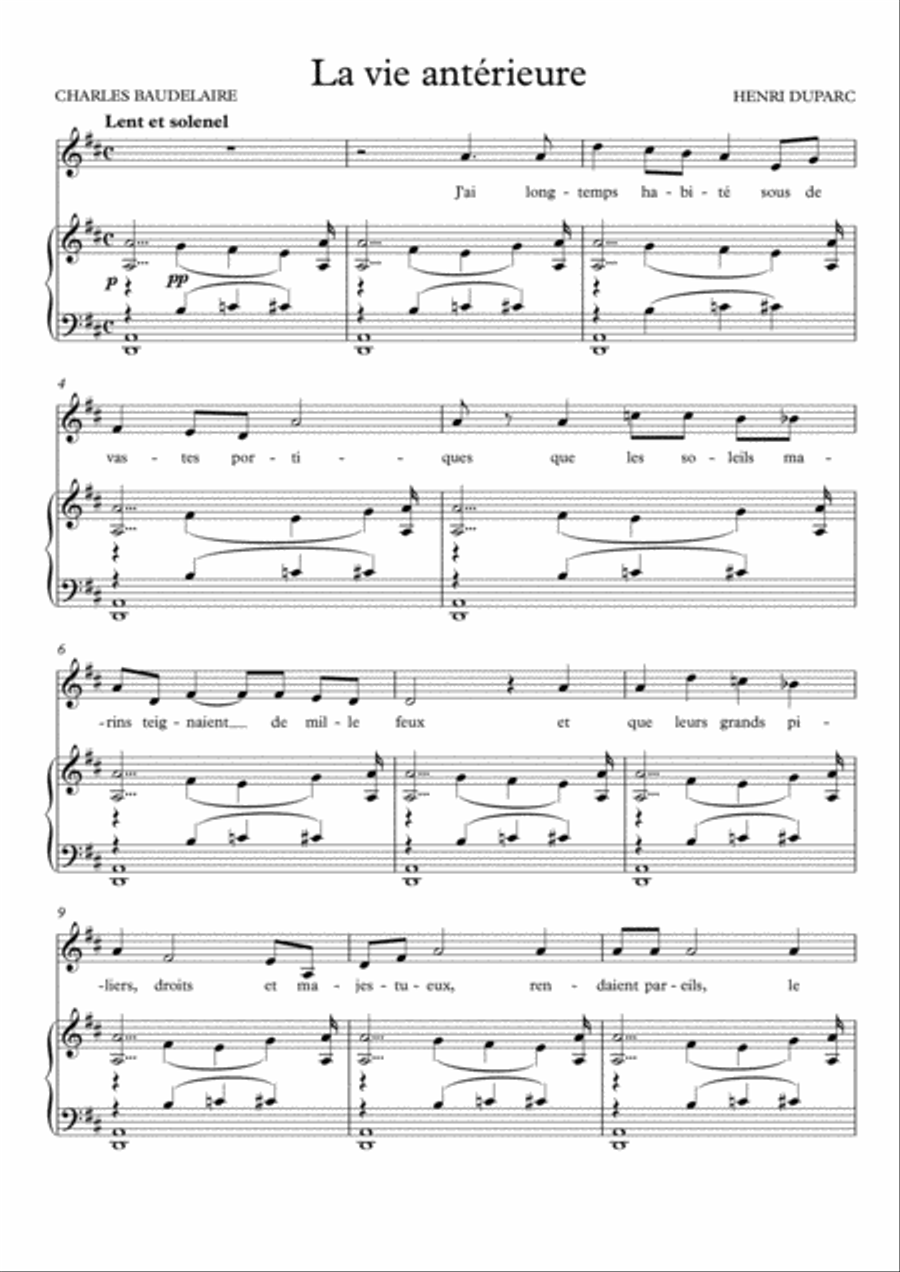 La vie antérieure (D Major) La vie antérieure (D Major) Voice scores gallery preview page 2