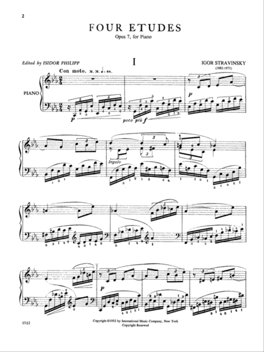 Four Etudes, Opus 7